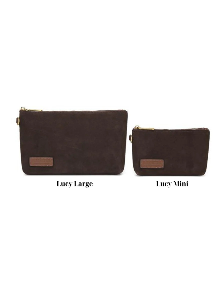 Lucy Large Zipper Pouch | Chocolate Washed Canvas