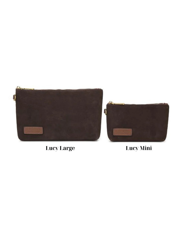 Lucy Mini Zipper Pouch | Chocolate Washed Canvas