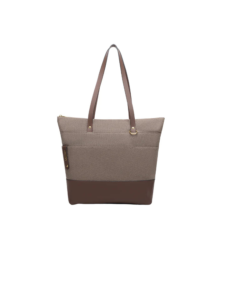 Harriet Tote Bag | Chocolate Washed Canvas + Brown Leather