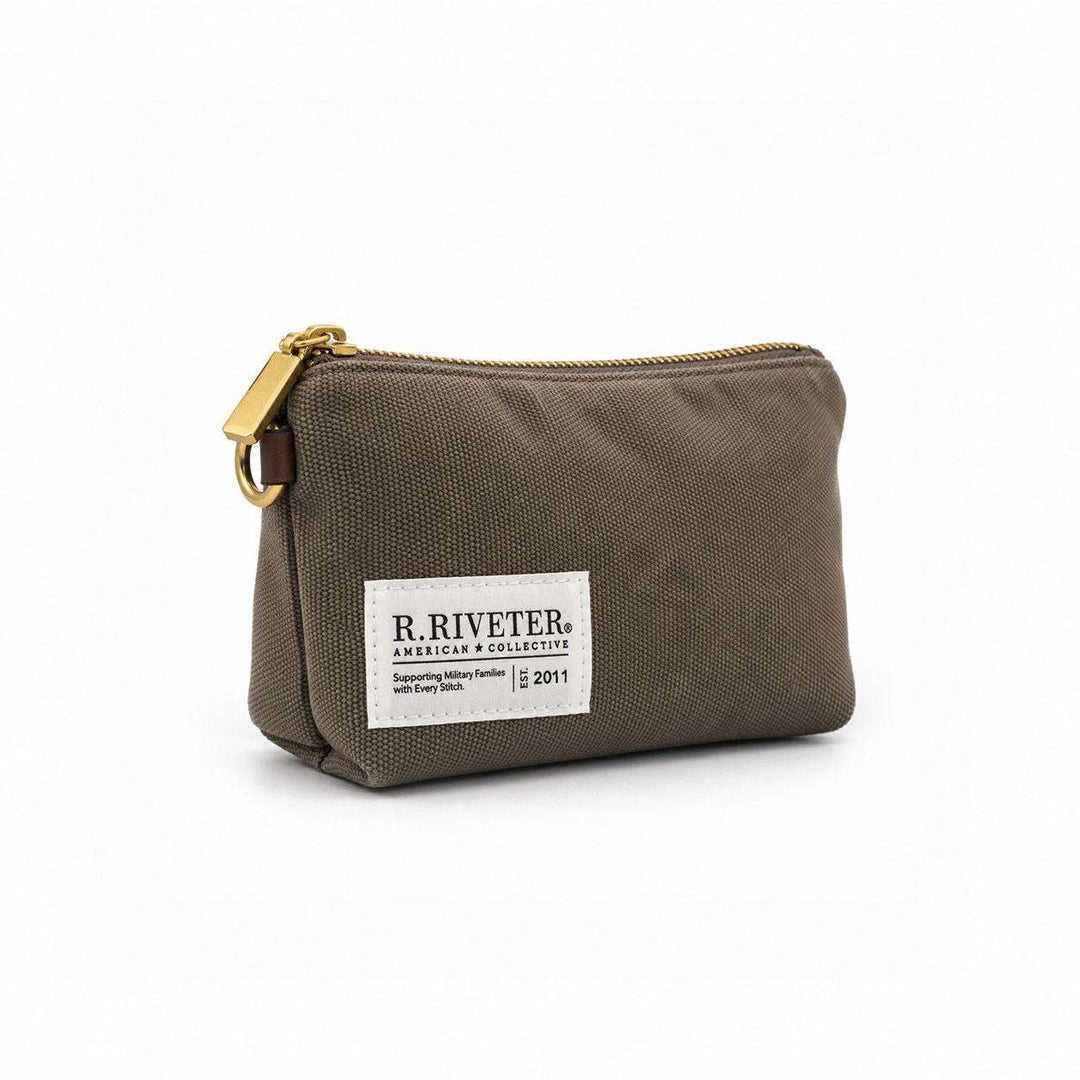 Lucy Mini Zipper Pouch | Chocolate Washed Canvas