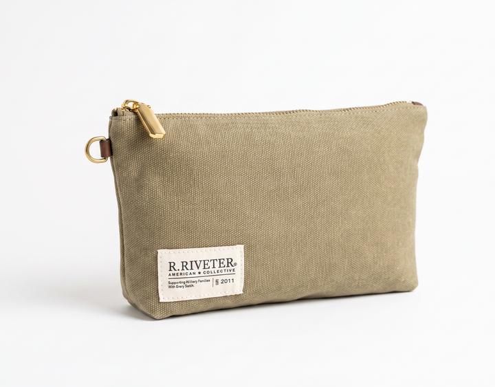 Lucy Large Zipper Pouch | Fatigue Washed Canvas