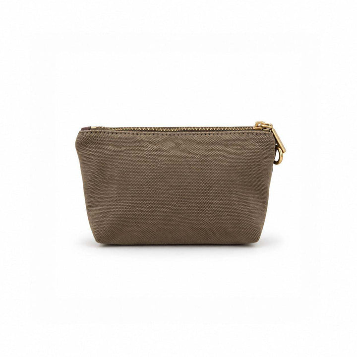 Lucy Mini Zipper Pouch | Chocolate Washed Canvas
