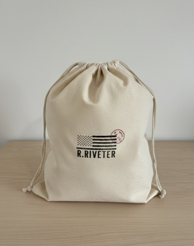 Hand Stamped Drawstring reusable Giftbag -Cotton