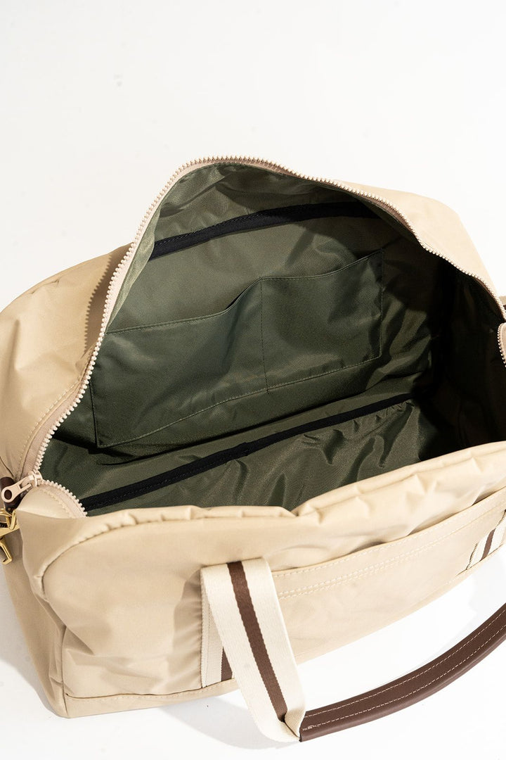 Nellie | Khaki Nylon + Brown Leather