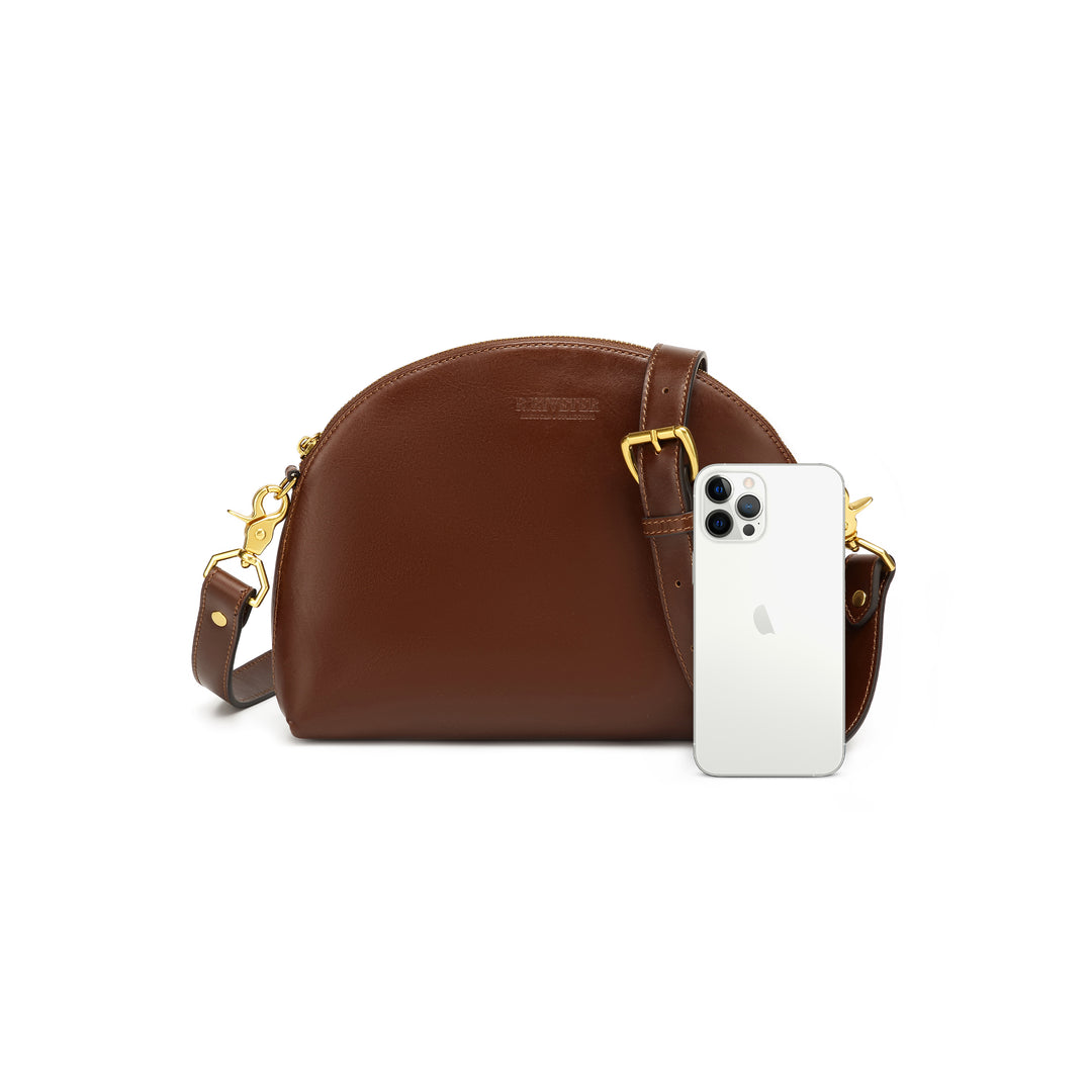 Hopper Crossbody Bag | Chocolate Brown Leather