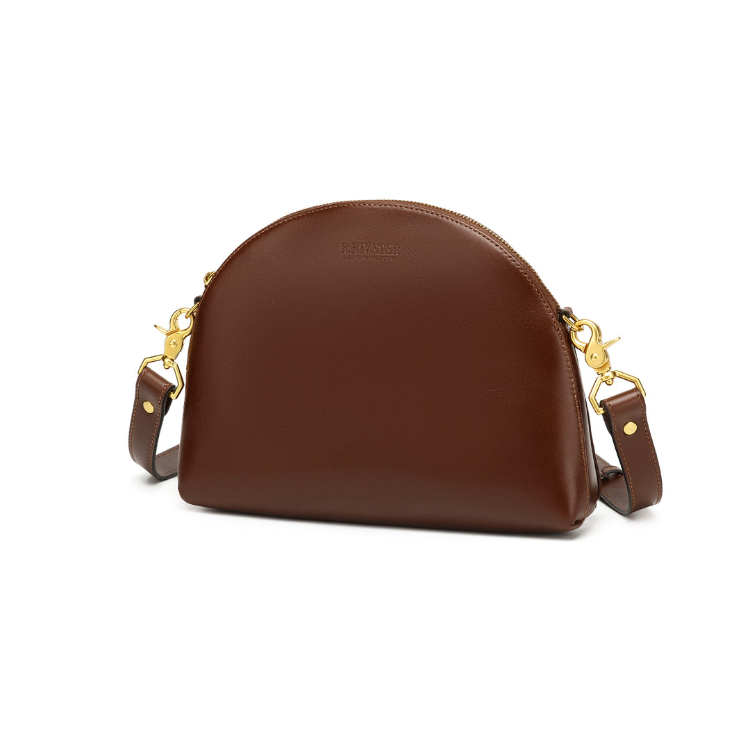 Hopper Crossbody Bag | Chocolate Brown Leather