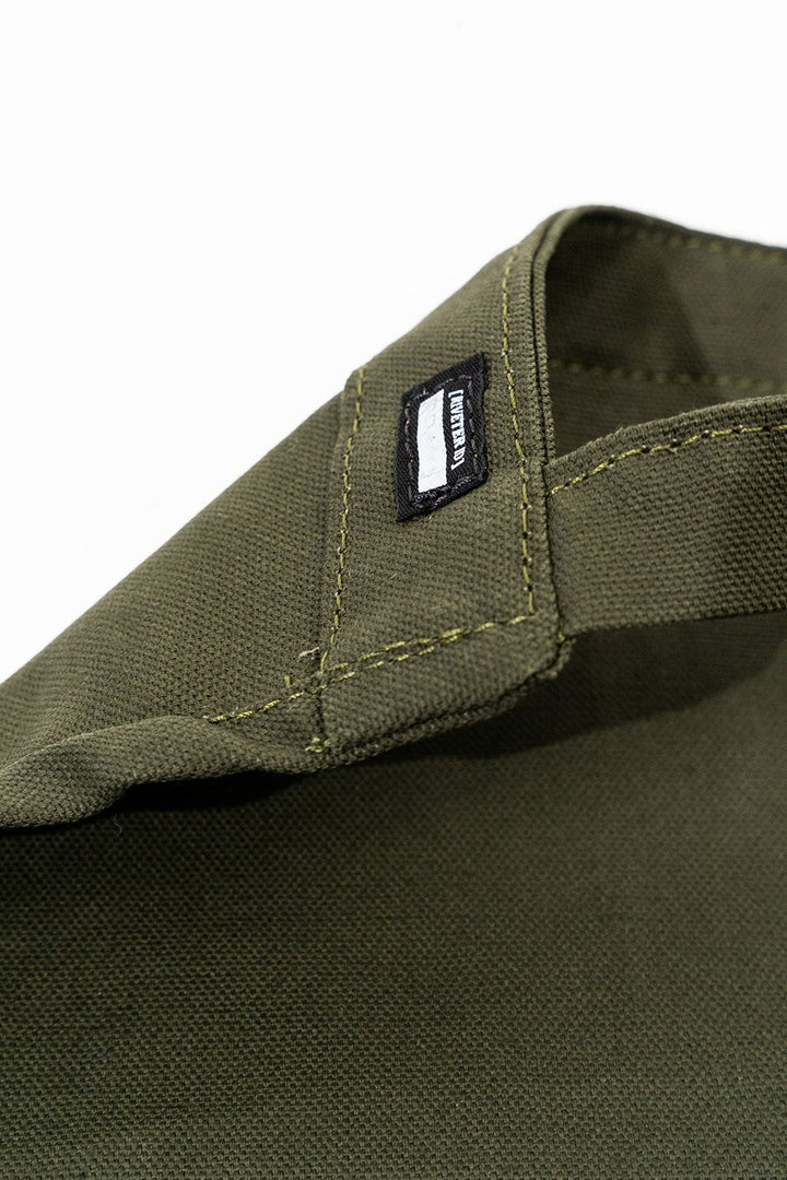 Riveter Made Apron | Fatigue + Brown Leather