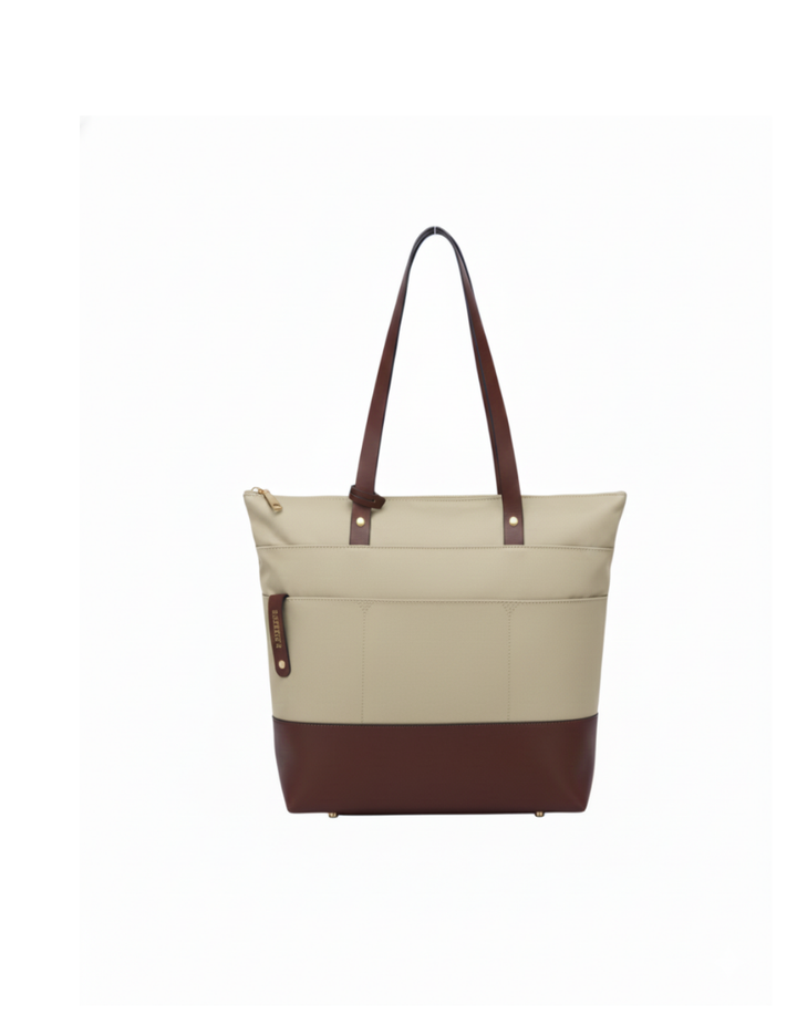 Harriet | Khaki Nylon + Brown Leather
