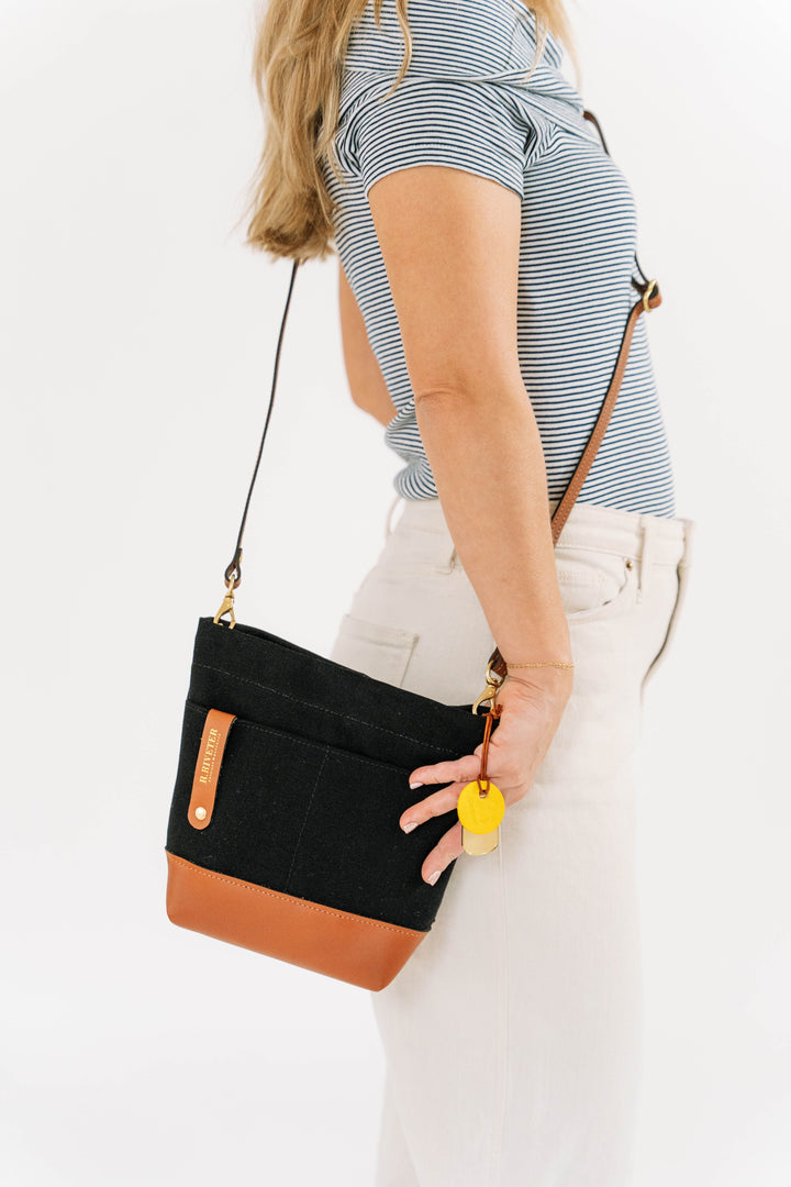 Betsy | Signature Black Canvas + Tan Leather