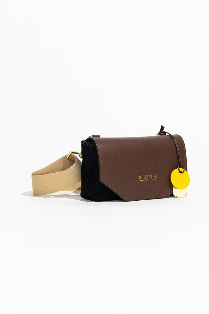 Whittle | Signature Black Canvas + Brown Leather with Webbed Crossbody Strap