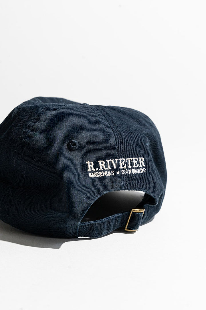 Baseball Hat | Navy with Poppy Embroidery