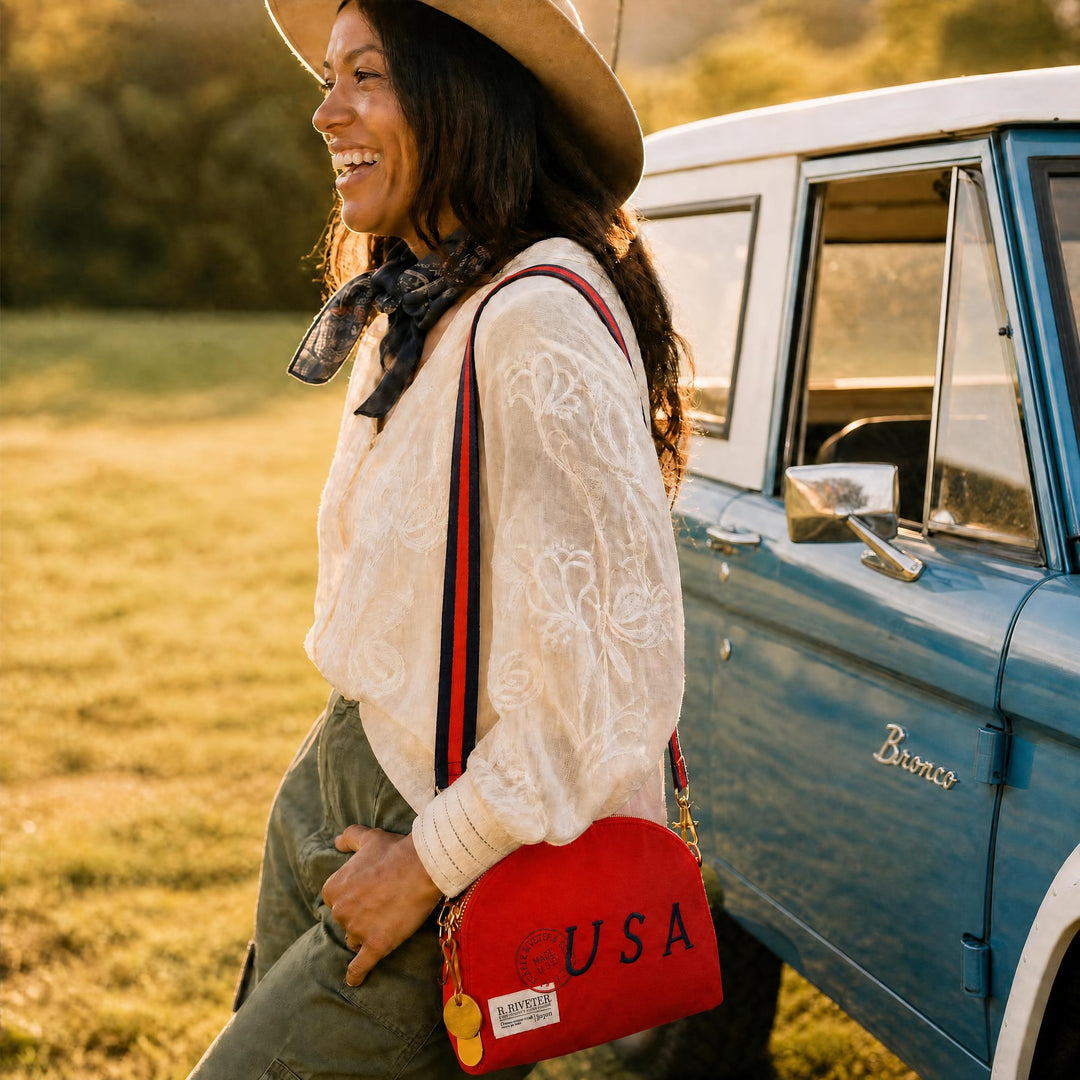 Hopper | USA 250 Red Nylon | Red & Navy Strap