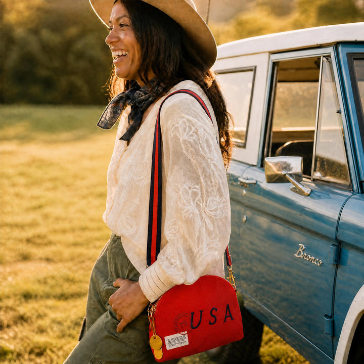 Hopper | USA 250 Red Nylon | Red & Navy Strap