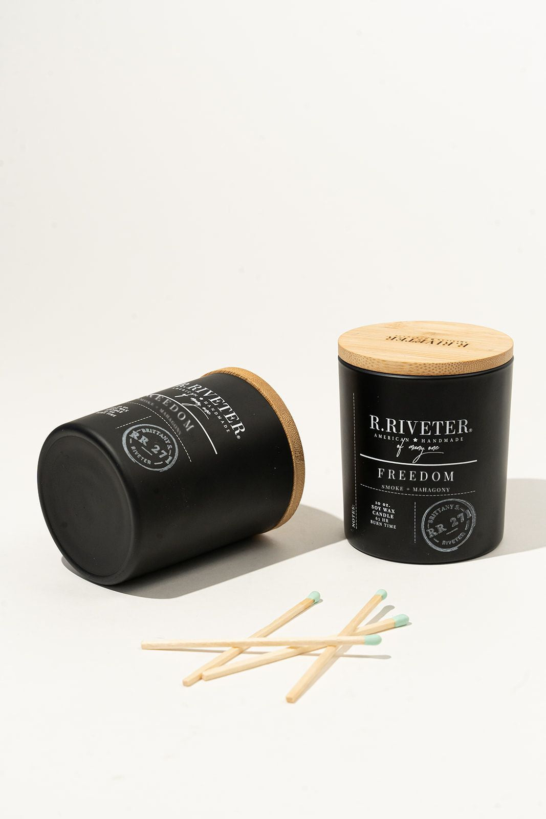 Riveter Made Candle | Freedom Candle - 10oz Black Jar