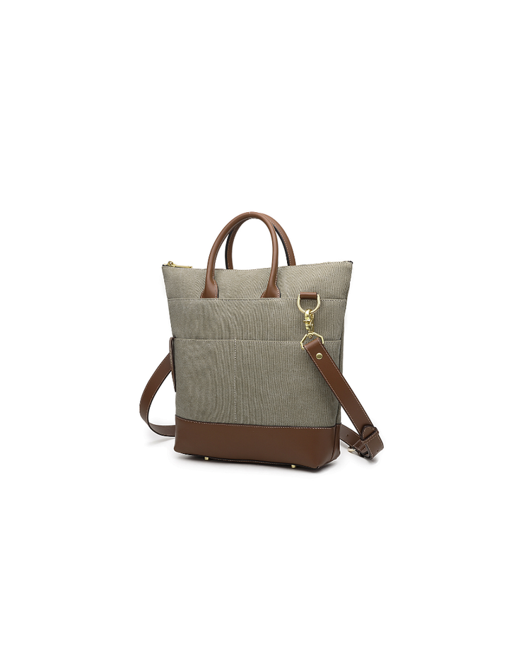 Otto Tote | Fatigue Washed Canvas + Brown Leather