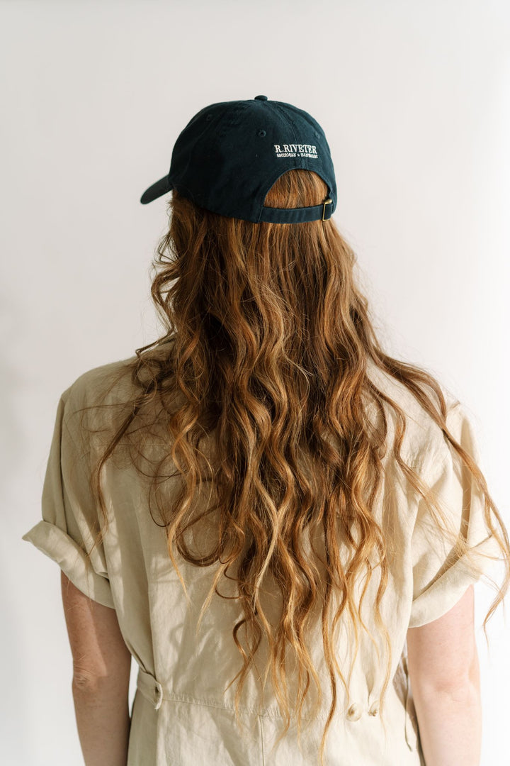 Baseball Hat | Navy with Poppy Embroidery