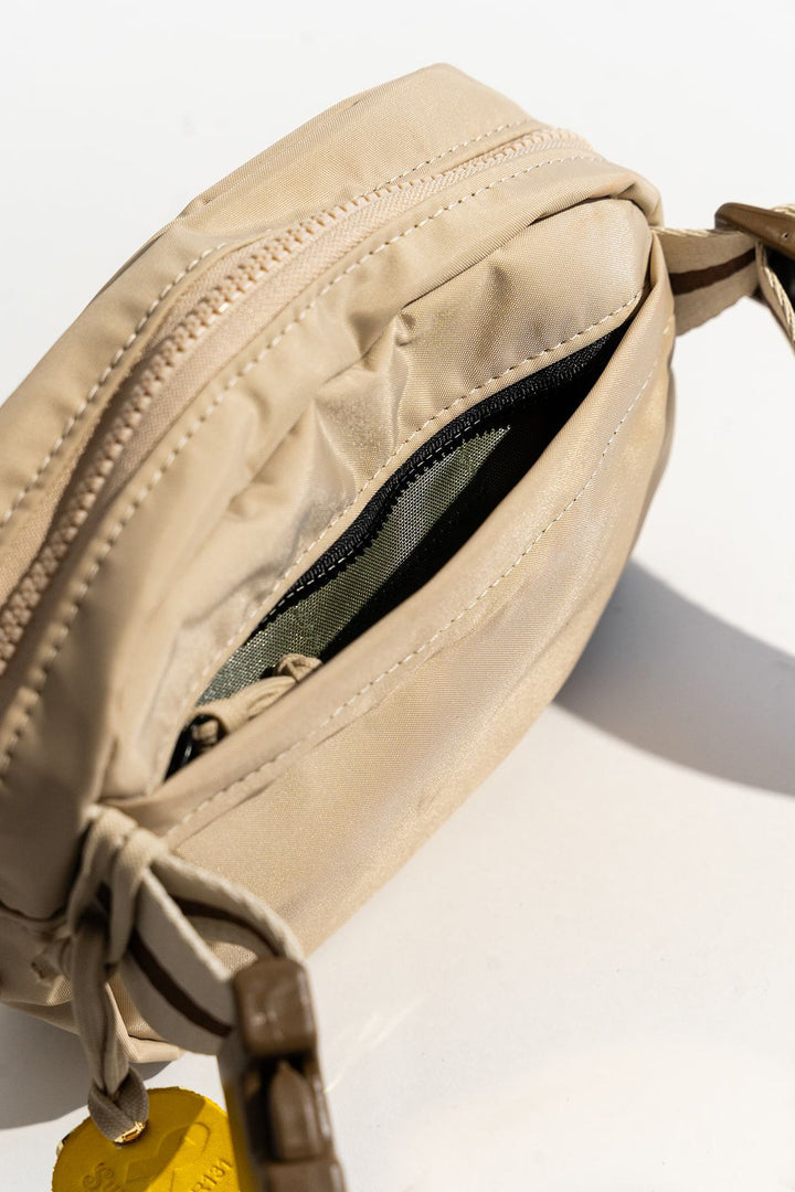 Augusta | Khaki Nylon + Neutral Stripe Webbing