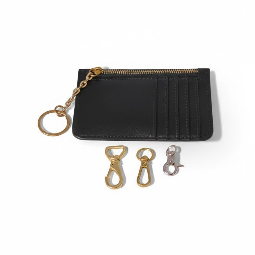 Victoria ID Card Case | Black Leather Wallet