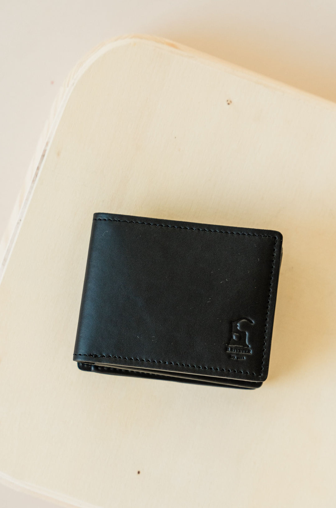 Cool Black Leather Men's Zipper Card Holder Card Bifold Small Wallet K