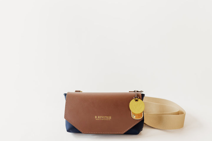 Whittle | Navy Nylon + Brown Leather