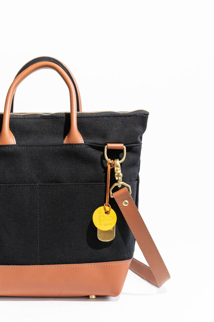 Otto | Signature Black Canvas + Tan Leather Handbag