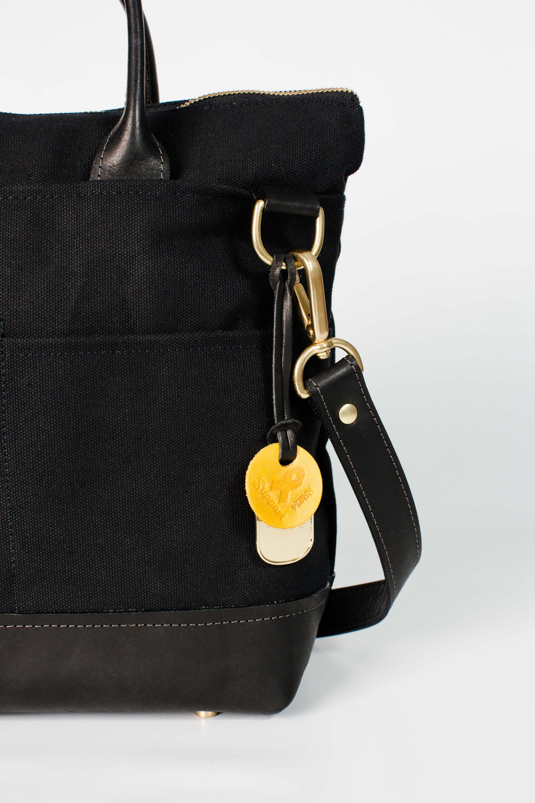 Otto | Signature Black Canvas + Black Leather Handbag