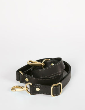Black Leather Handbag Straps 1"