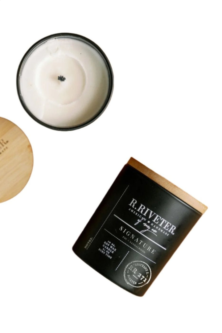 Riveter Made Candle | R.Riveter Signature - 10oz Black Jar