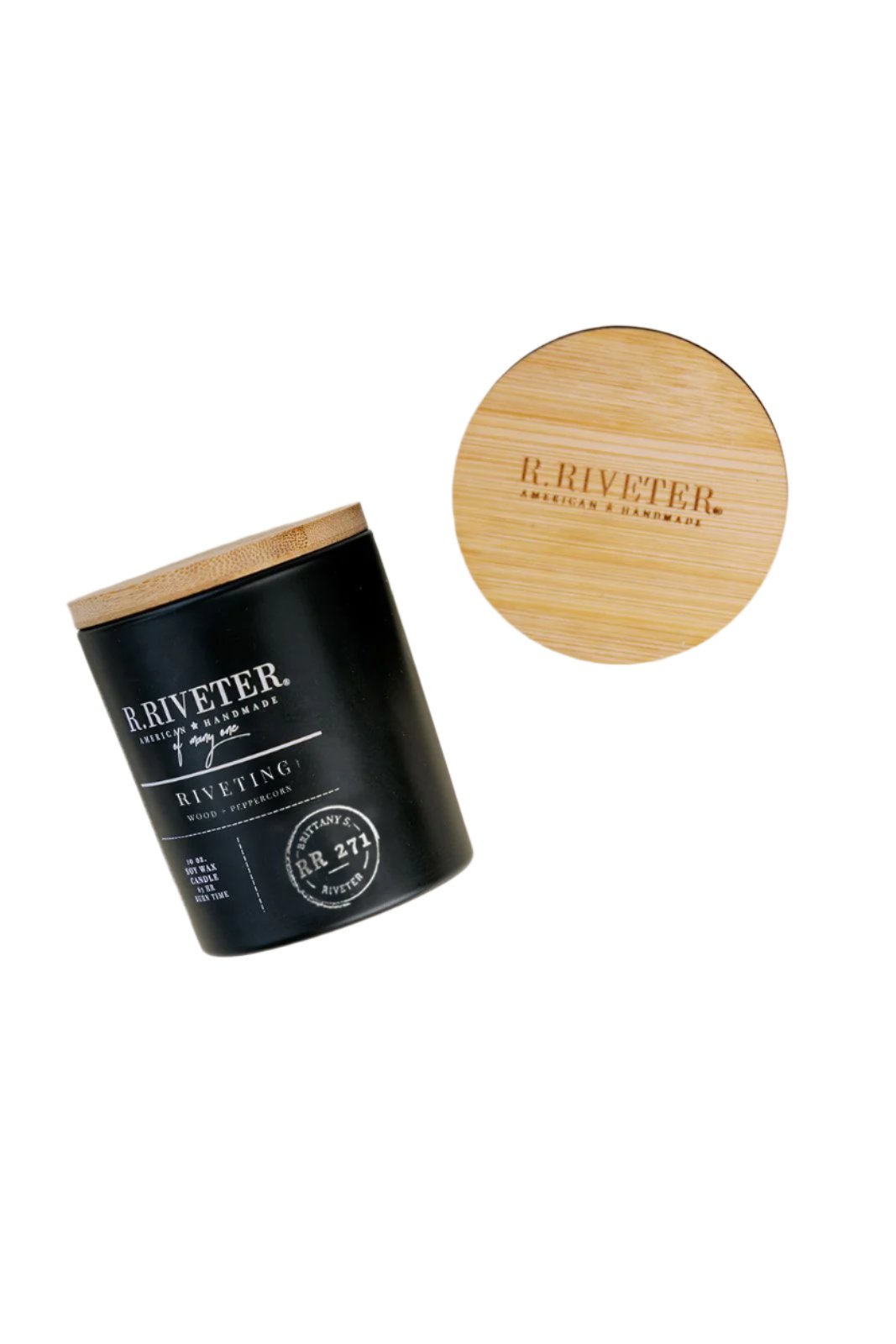 Riveter Made Candle | Riveting - 10Oz Black Jar Rivetermadecandle