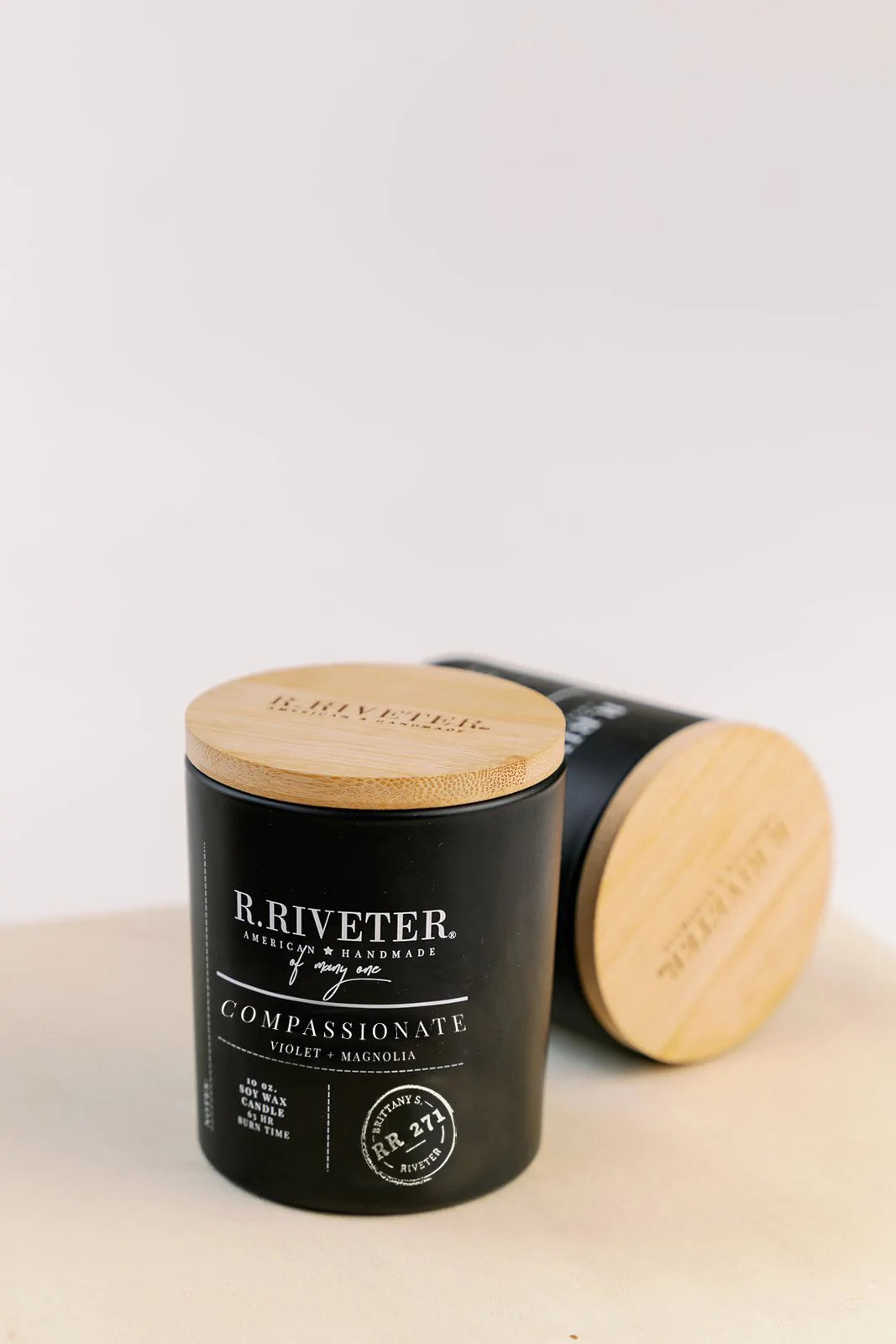 Riveter Made Candle | Compassionate - 10oz Black Jar