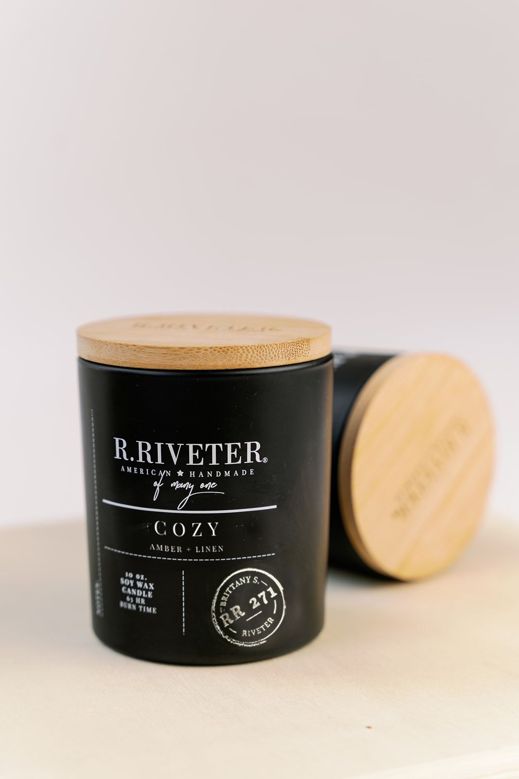 Riveter Made Candle | Cozy - 10oz Black Jar