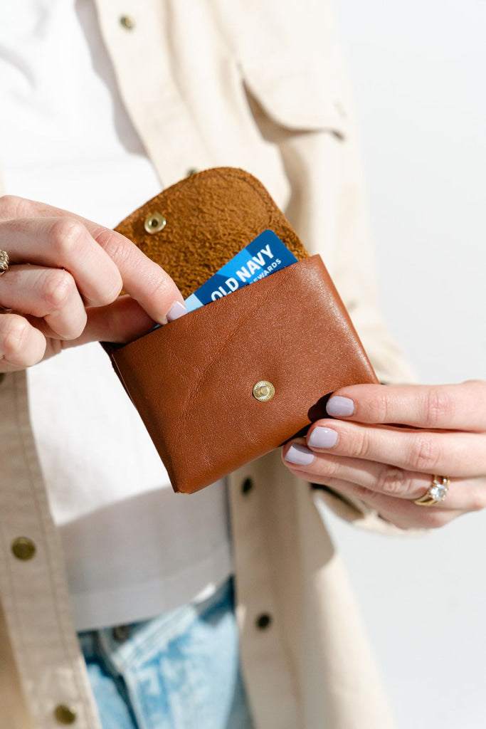 Ida Mini | Tan Leather Card Holder Wallet