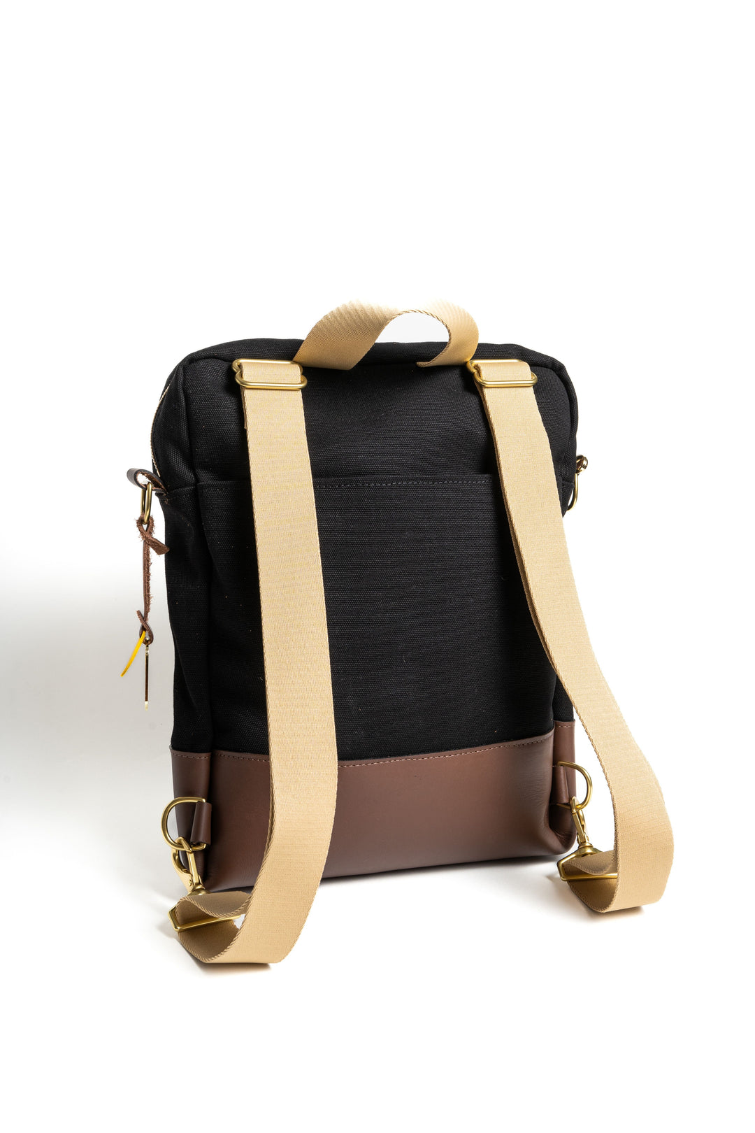 Corbin | Signature Black Canvas + Brown Leather Backpack