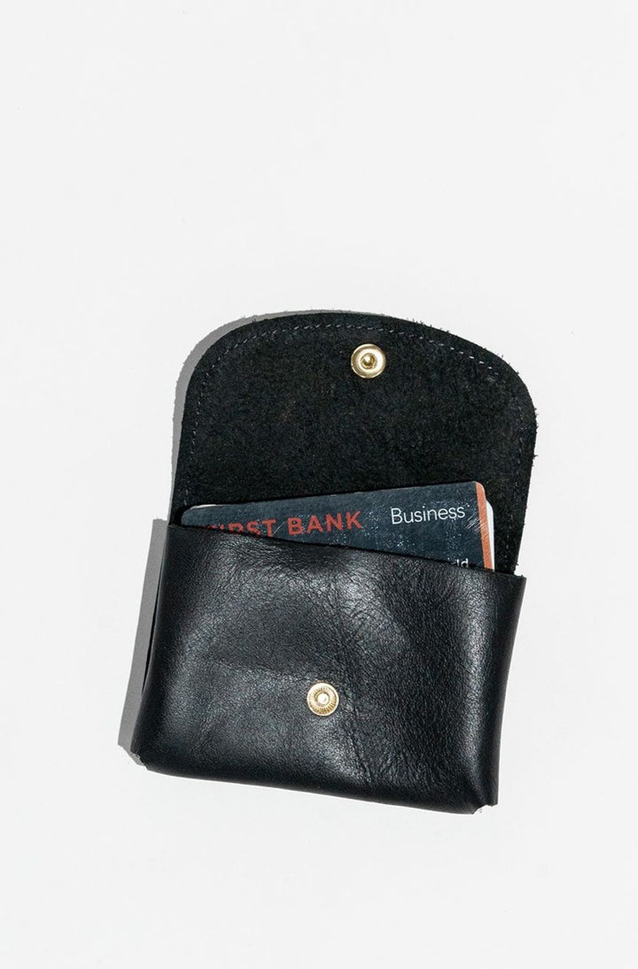 Ida Mini | Signature Black Leather Card Holder Wallet