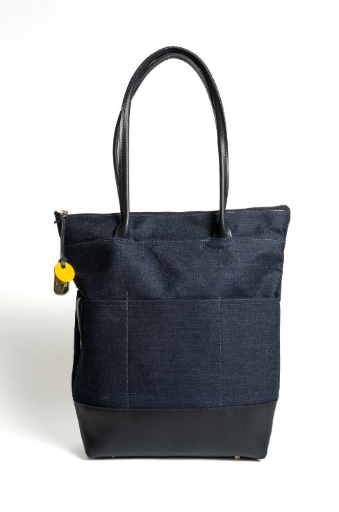 Grant | Denim+ Black Leather & Rosie Scarf – R. Riveter