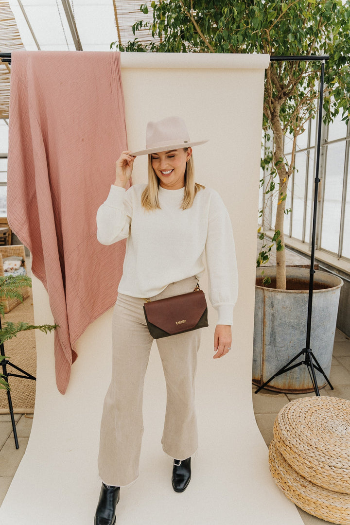 Patton | Signature Fatigue + Brown Leather Crossbody Handbag