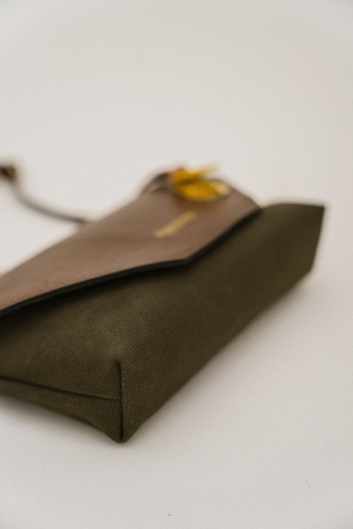 Patton | Signature Fatigue + Brown Leather Crossbody Handbag