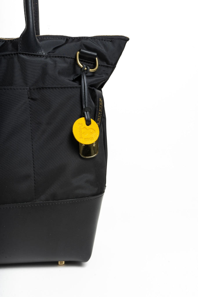 Williams | Black Nylon + Black Leather Tote