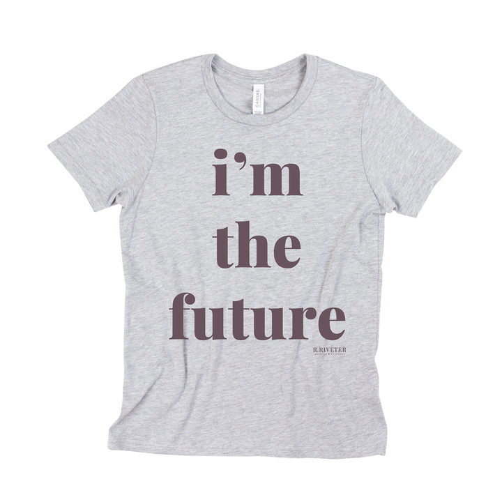 Youth Tee | I'm The Future Grey with Purple