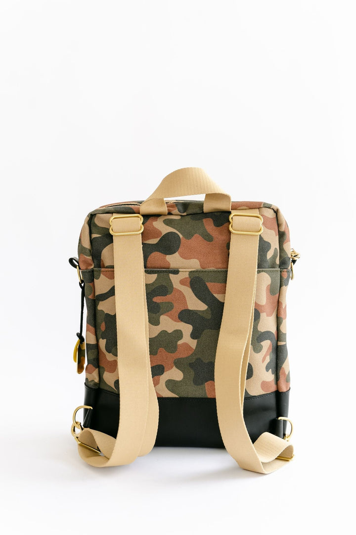 Corbin | Riveter Camo Printed Canvas + Black Leather
