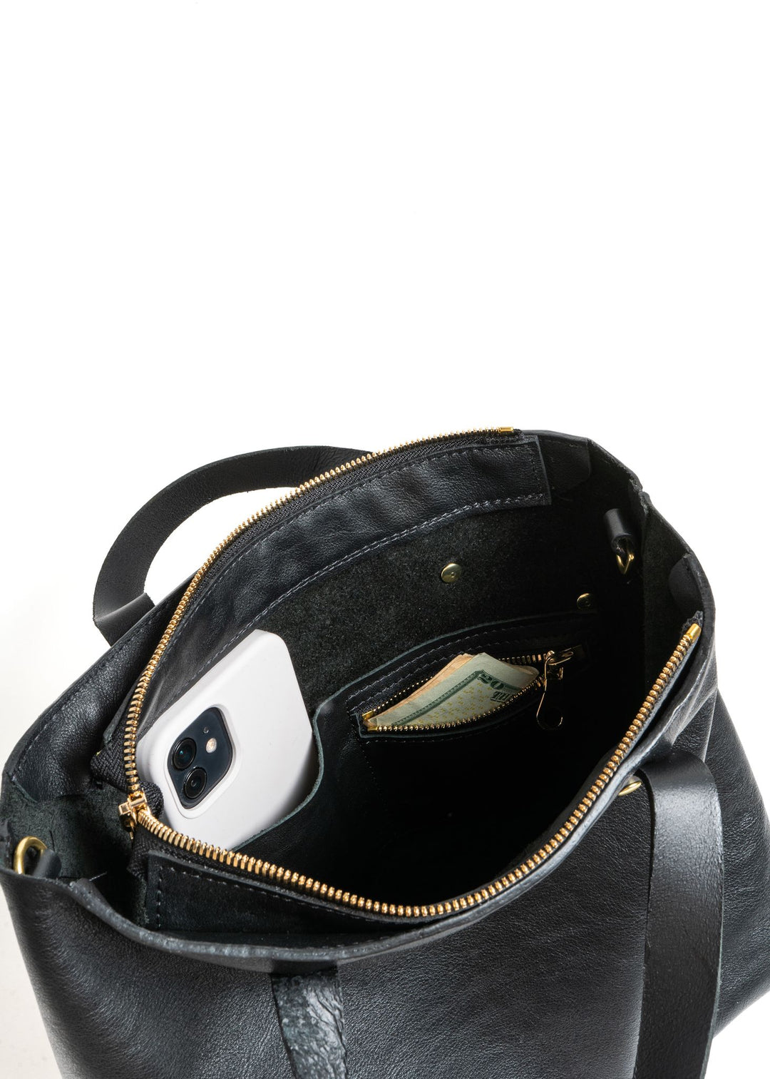 Radley+Signature+Logo+Black+Leather+Zip+Top+Tote+Shoulder+Bag+-+- for sale  online