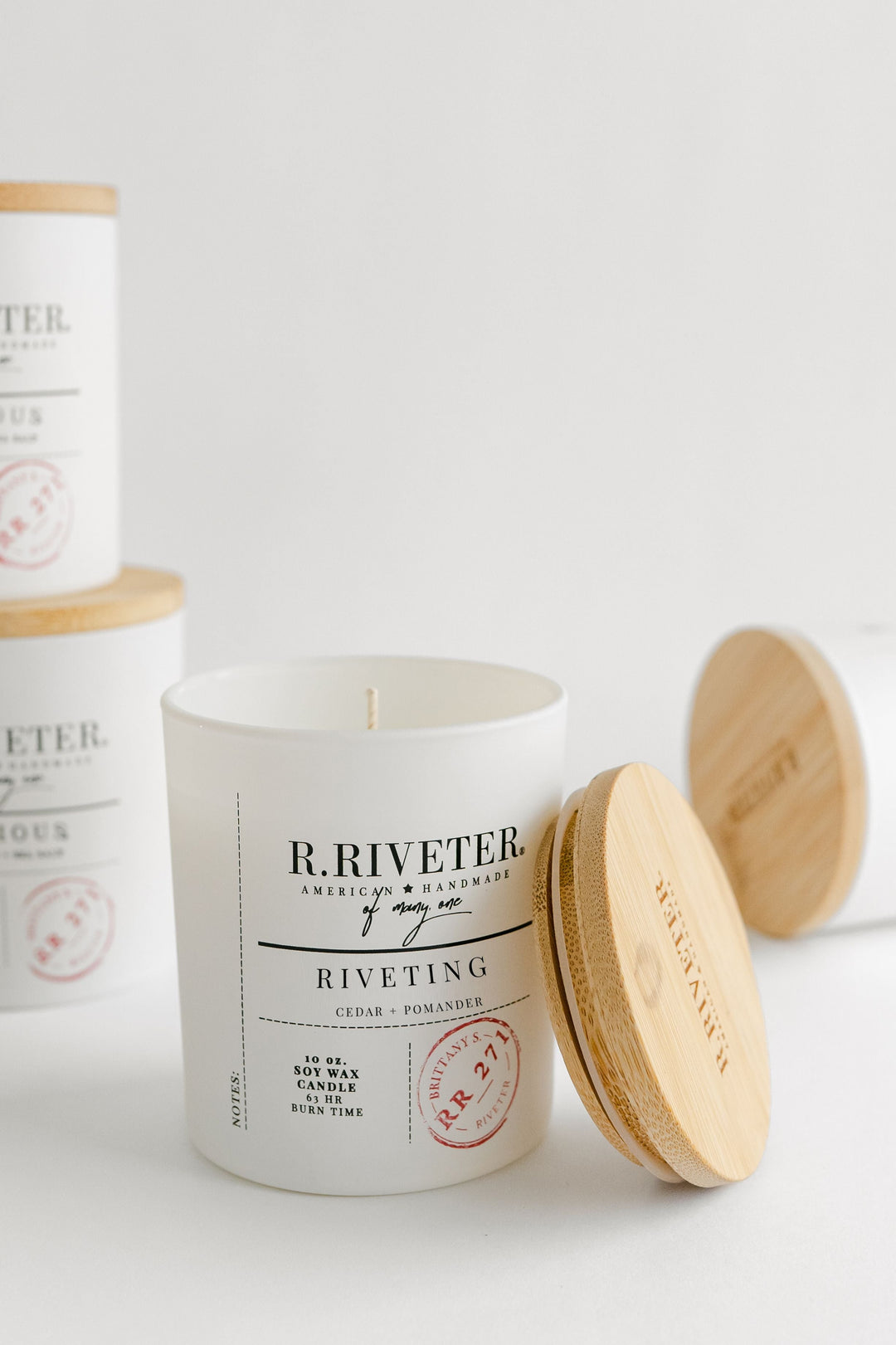 Riveter Made Candle | Riveting - 10oz White Jar