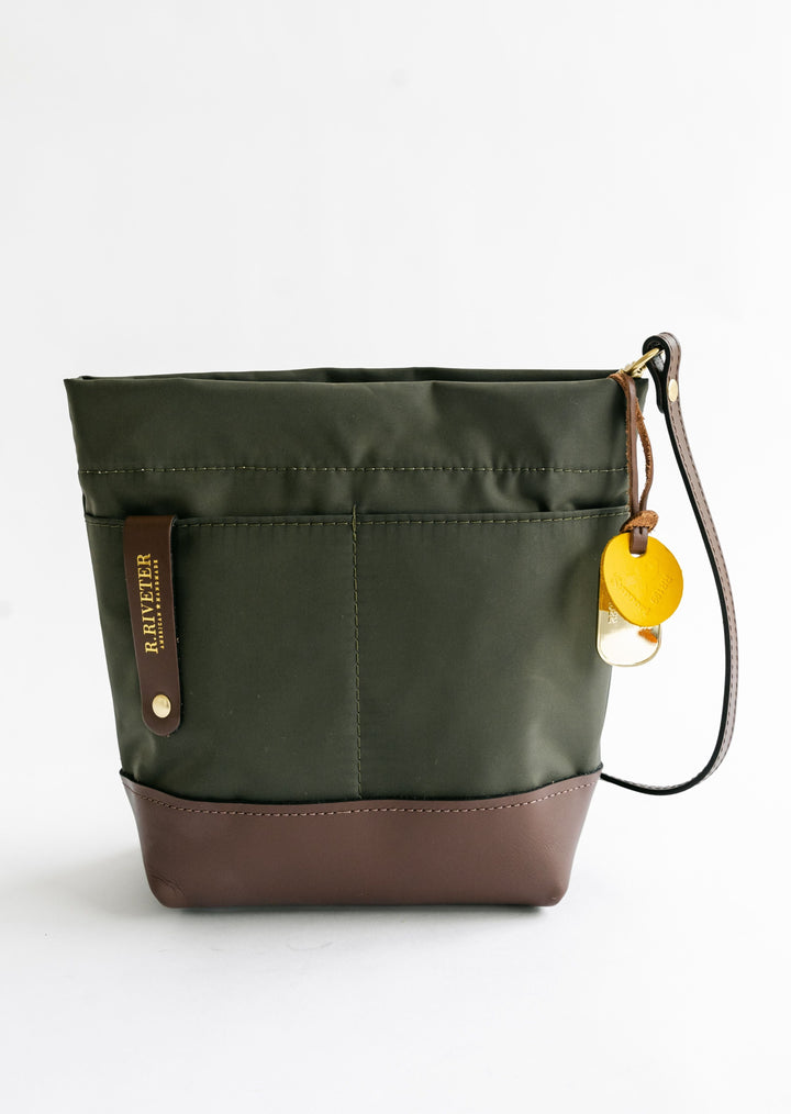 Betsy | Fatigue Nylon + Brown Leather