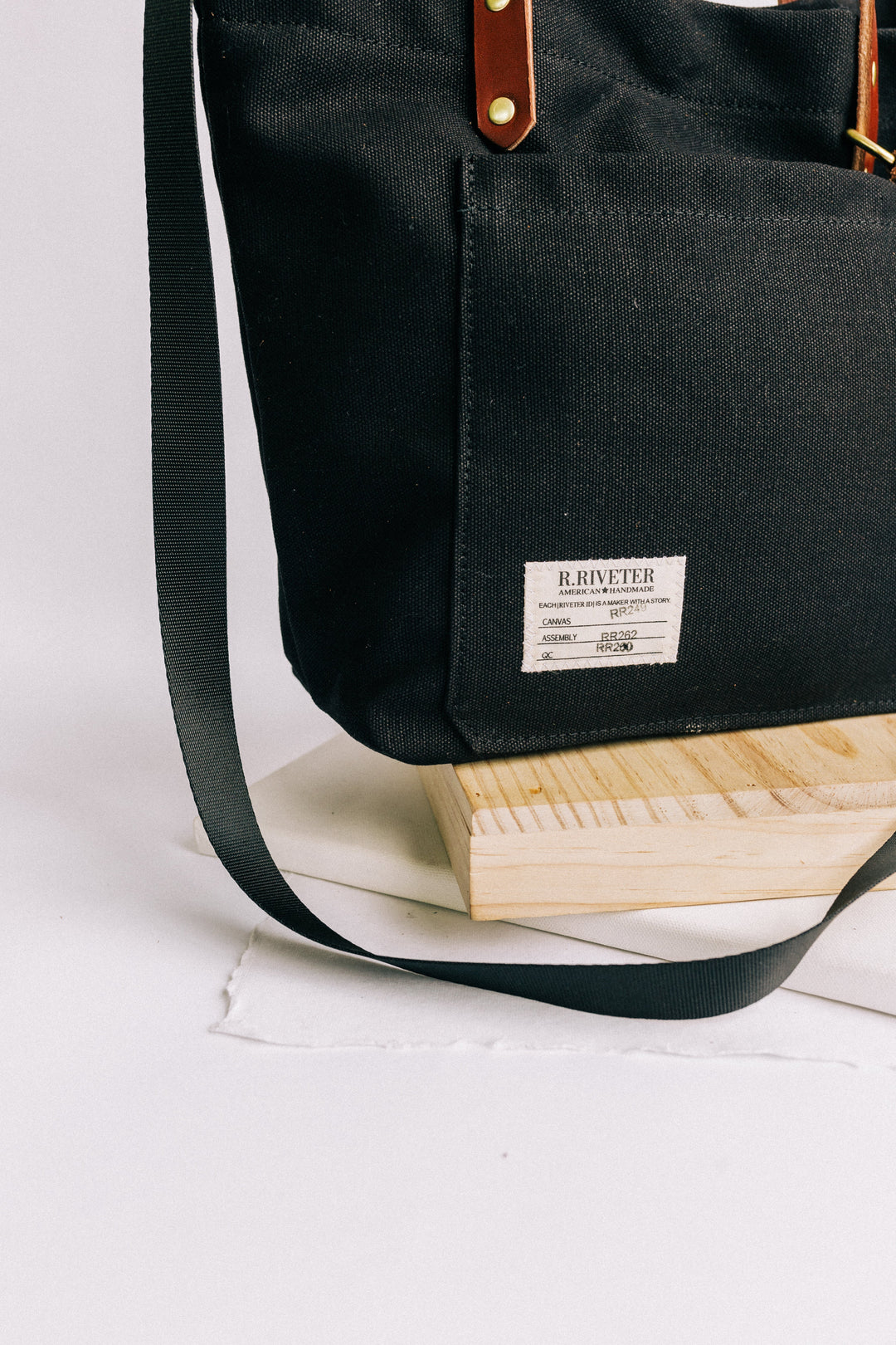 Taylor | Signature Black Canvas + Brown Leather Tote