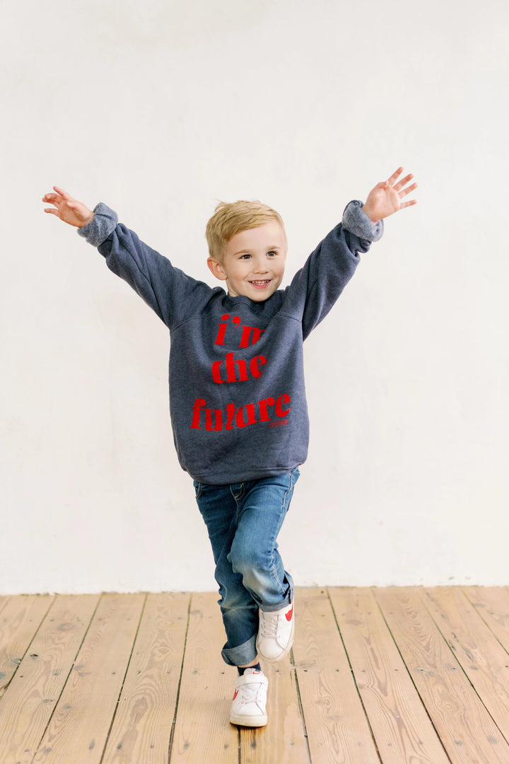 Youth Fleece | I'm The Future Navy with Red