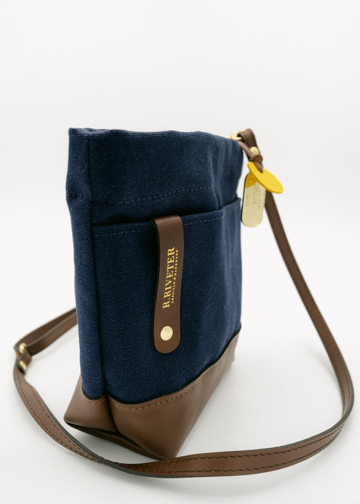 Betsy | Signature Navy Canvas + Brown Leather