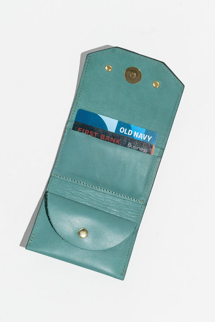 1973 Mini Wallet | Aqua Haze Leather