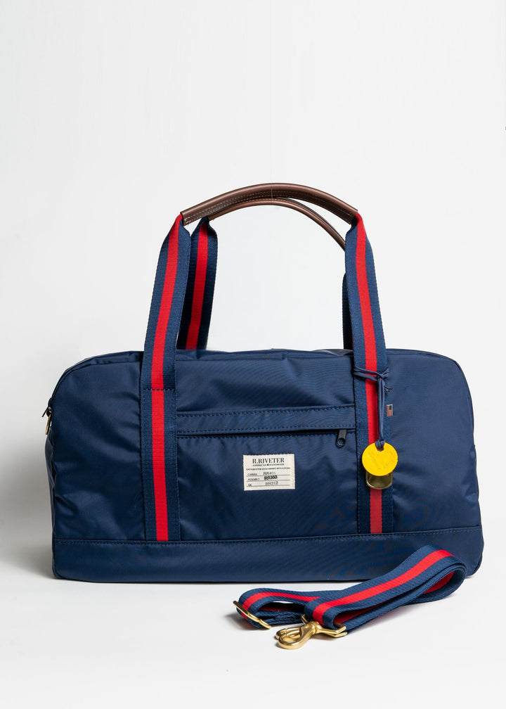 Nellie | Navy Nylon + Brown Leather