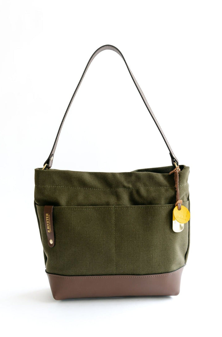 Sophia | Signature Fatigue Canvas + Brown Leather Tote