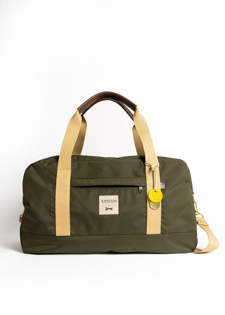 Duffle Bag | JEEP® Collaboration Fatigue Nylon + Brown Leather